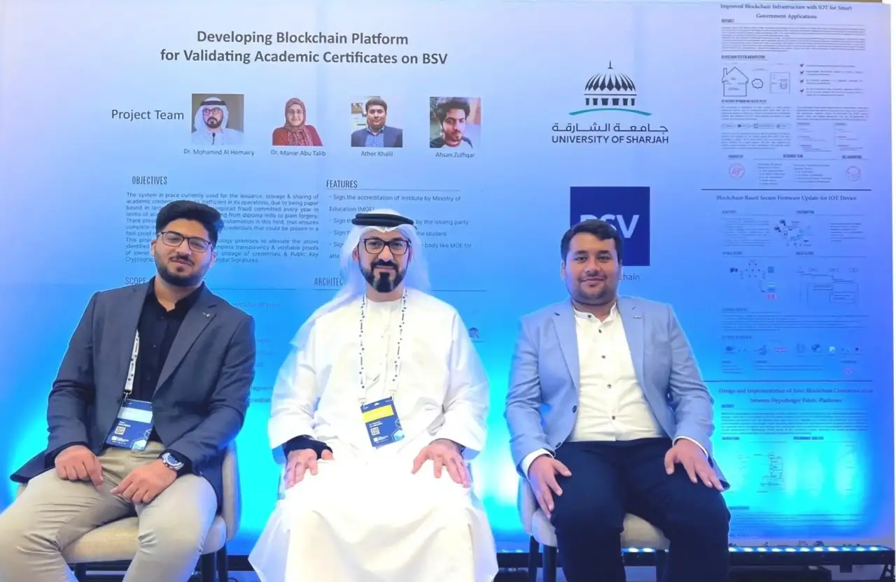 University of Sharjah and the BSV Blockchain's Association signs an R&D agreement img#1